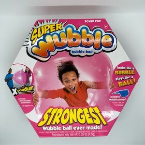Super Wubble Bubble Ball Toy in Power Pink includes Wubble Pump (Strongest)